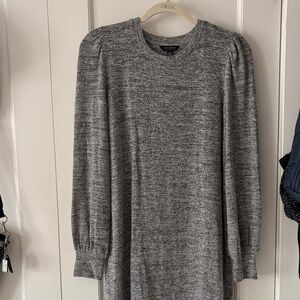 Lucky Brand Gray Heather Knit Crewneck Sweater Dress